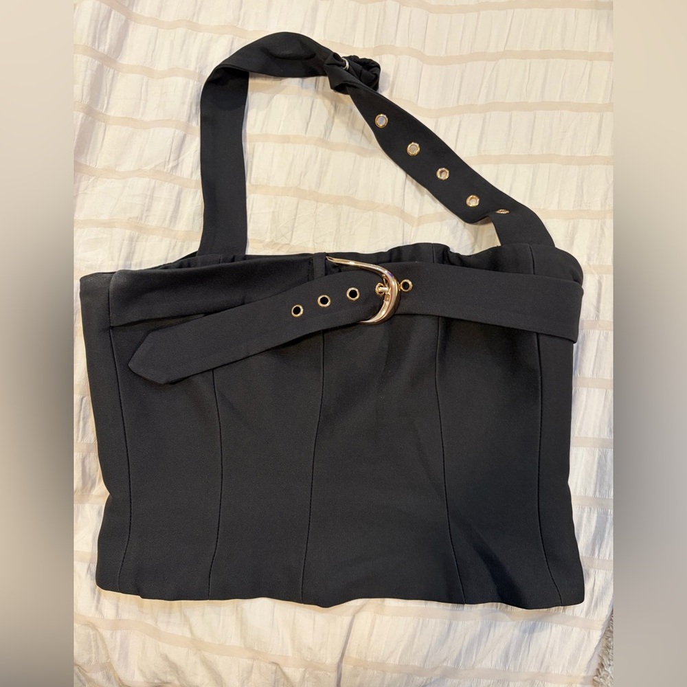 Black top with Gold Buckle